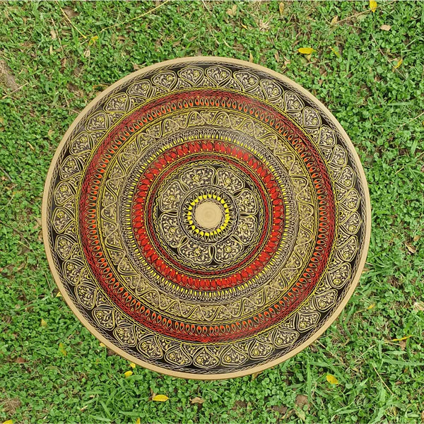 VW-150 Handmade Round Table, Naksh Table, Coffee Table, Gift for her, Christmas Gift - Valknut Warriors