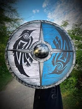 VW-3 Eivor Valhalla Rabe Authentischer Wikingerschild, 24", Nordischer Schild, Geschenk für Herren, Weihnachtsgeschenk