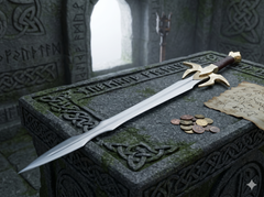 The White Wolf’s Silver Sword Replica – Runed Monster Hunter Longsword