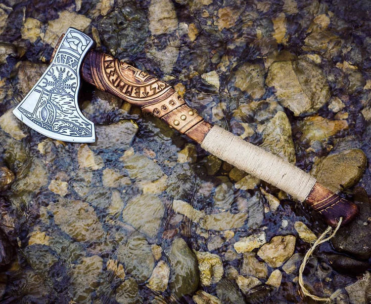 VW-19 Viking Warrior Axe - "Dark Mist, Gift for him, Gentlemen Gift, Christmas Gift - Valknut Warriors