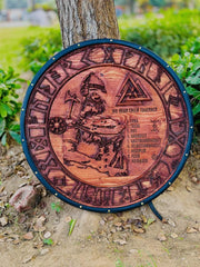 Odin All-Father Viking Shield | Handcrafted Norse Round Shield | Wall Decor & Cosplay