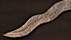Handmade Mini Damascus Sword With Leather Sheath