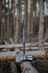 Hand Forged Steel Stormbreaker Axe Replica – Thor Battle Axe Metal Weapon with Leather Wrapped Handle for Cosplay & Display
