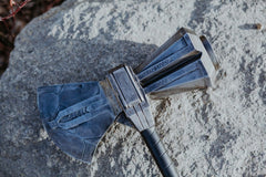 Hand Forged Steel Stormbreaker Axe Replica – Thor Battle Axe Metal Weapon with Leather Wrapped Handle for Cosplay & Display