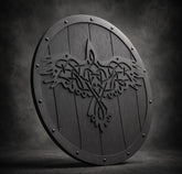 Handgefertigter Wikinger Rabenschild aus Holz – Nordischer Odin Krieger Rundschild