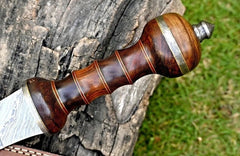 Handmade Damascus Steel Roman Gladius Sword – Medieval Collectible with Wood Handle & Leather Sheath