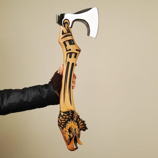 Unbinding the Beast: The Legend & Craftsmanship of the Carved Fenrir Wolf Axe