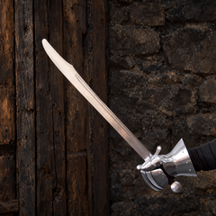 Hand-Forged Norman Falchion Collectible | Single-Edged Carbon Steel Piece with Leather Sheath