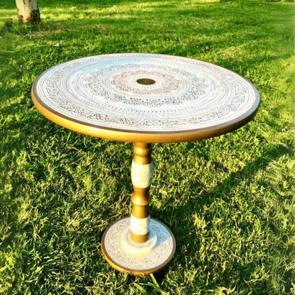 VW-75 Viking round table, Handmade Viking round table, Coffee table, Christmas Gift - Valknut Warriors