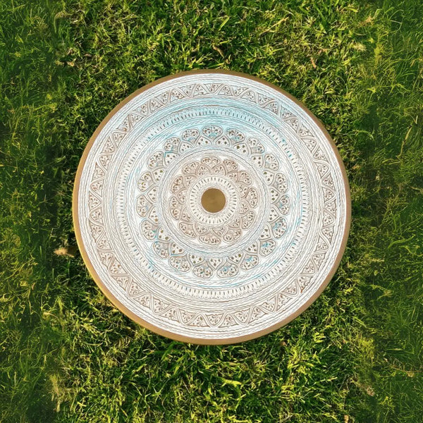 VW-75 Viking round table, Handmade Viking round table, Coffee table, Christmas Gift - Valknut Warriors