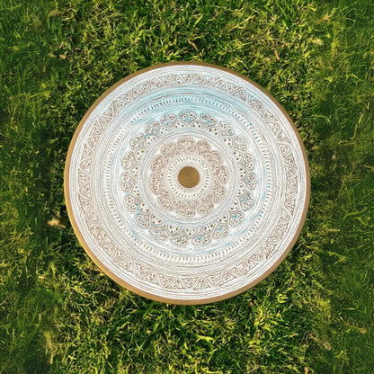 VW-75 Viking round table, Handmade Viking round table, Coffee table, Christmas Gift - Valknut Warriors