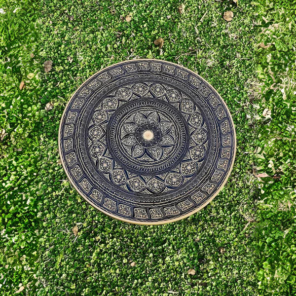 VW-76 Handmade round Viking Table, Black Viking Table, Coffee Table, Shiny Top Table, Christmas Gift, Gift for her - Valknut Warriors