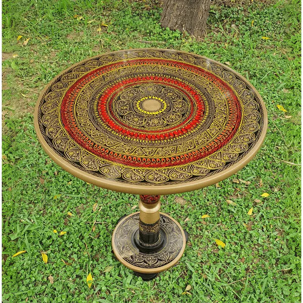 VW-150 Handmade Round Table, Naksh Table, Coffee Table, Gift for her, Christmas Gift - Valknut Warriors