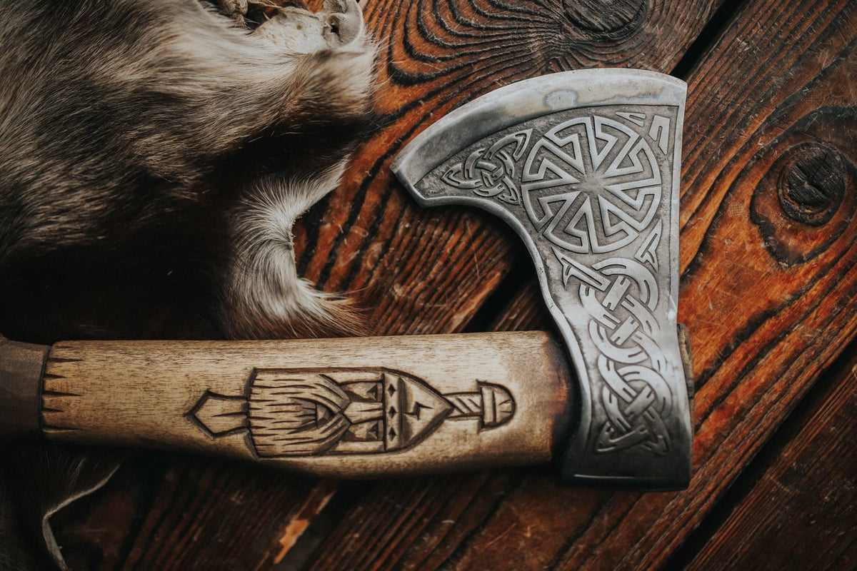 Hand-forged Viking axe