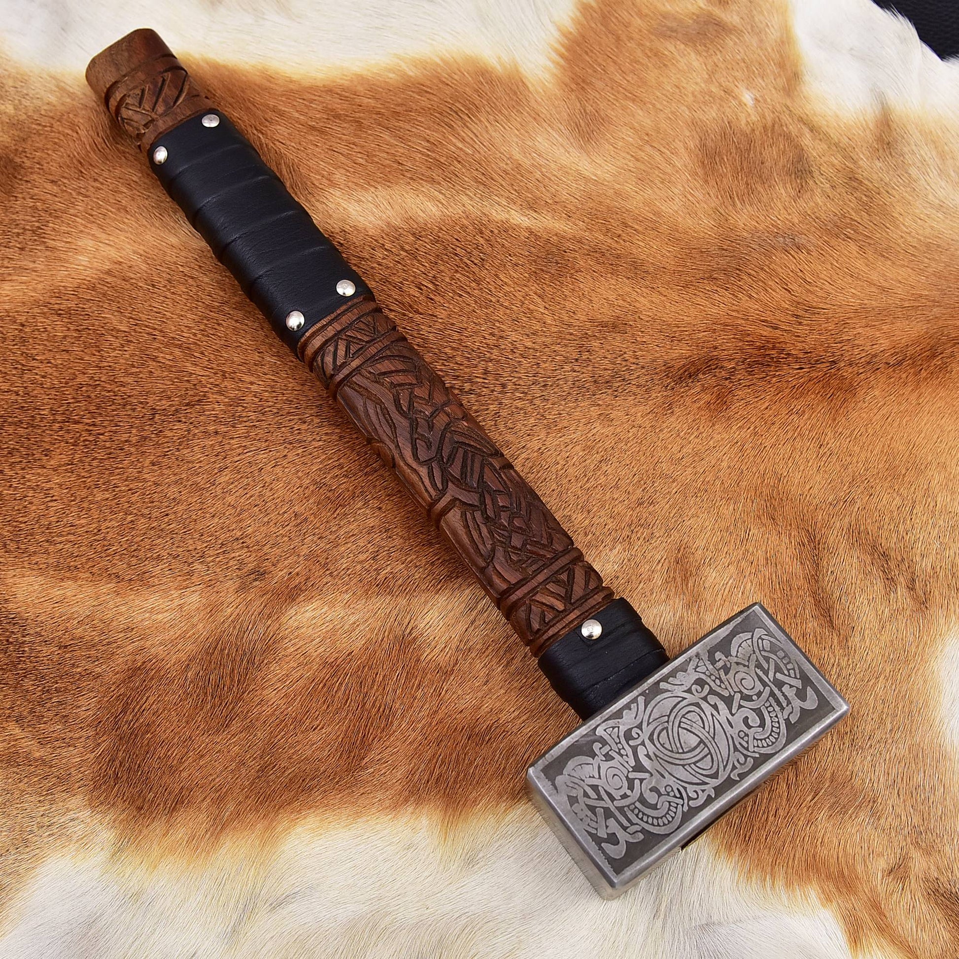 VW-38 Viking Hammer with Celtic Knot, Gift for him, Christmas gift, Gentlemen Gift - Valknut Warriors