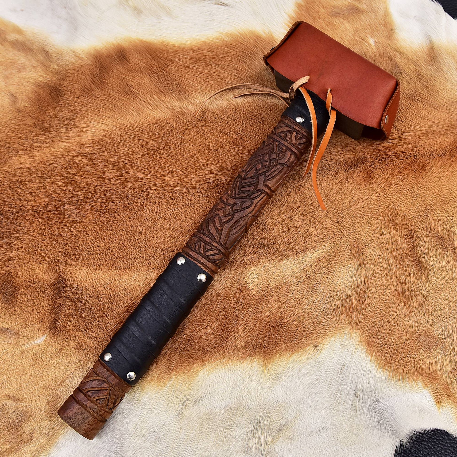 VW-38 Viking Hammer with Celtic Knot, Gift for him, Christmas gift, Gentlemen Gift - Valknut Warriors