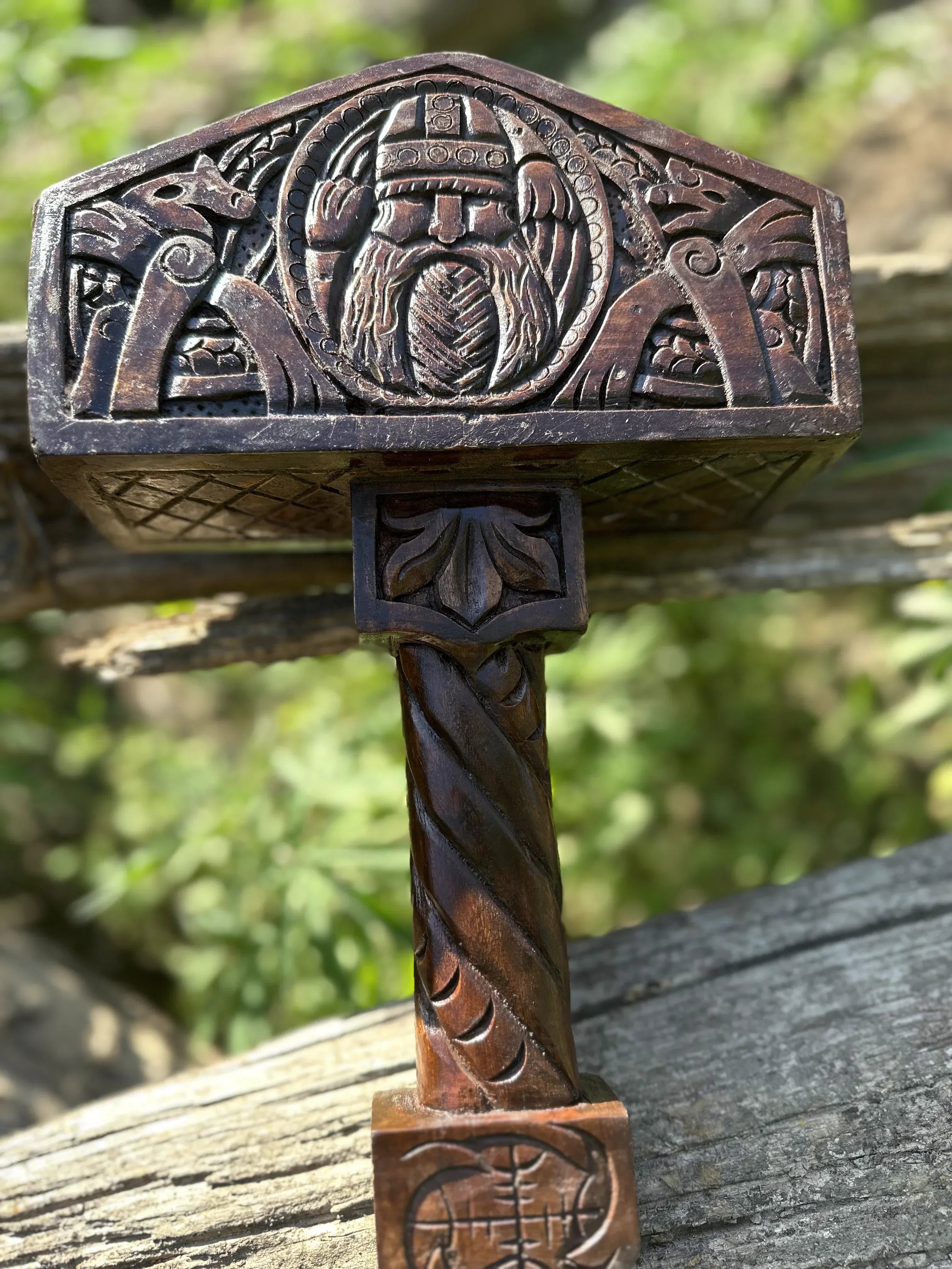 VW-37 Nordic Wooden Thor's hammer , Gift fir him, Christmas gift - Valknut Warriors