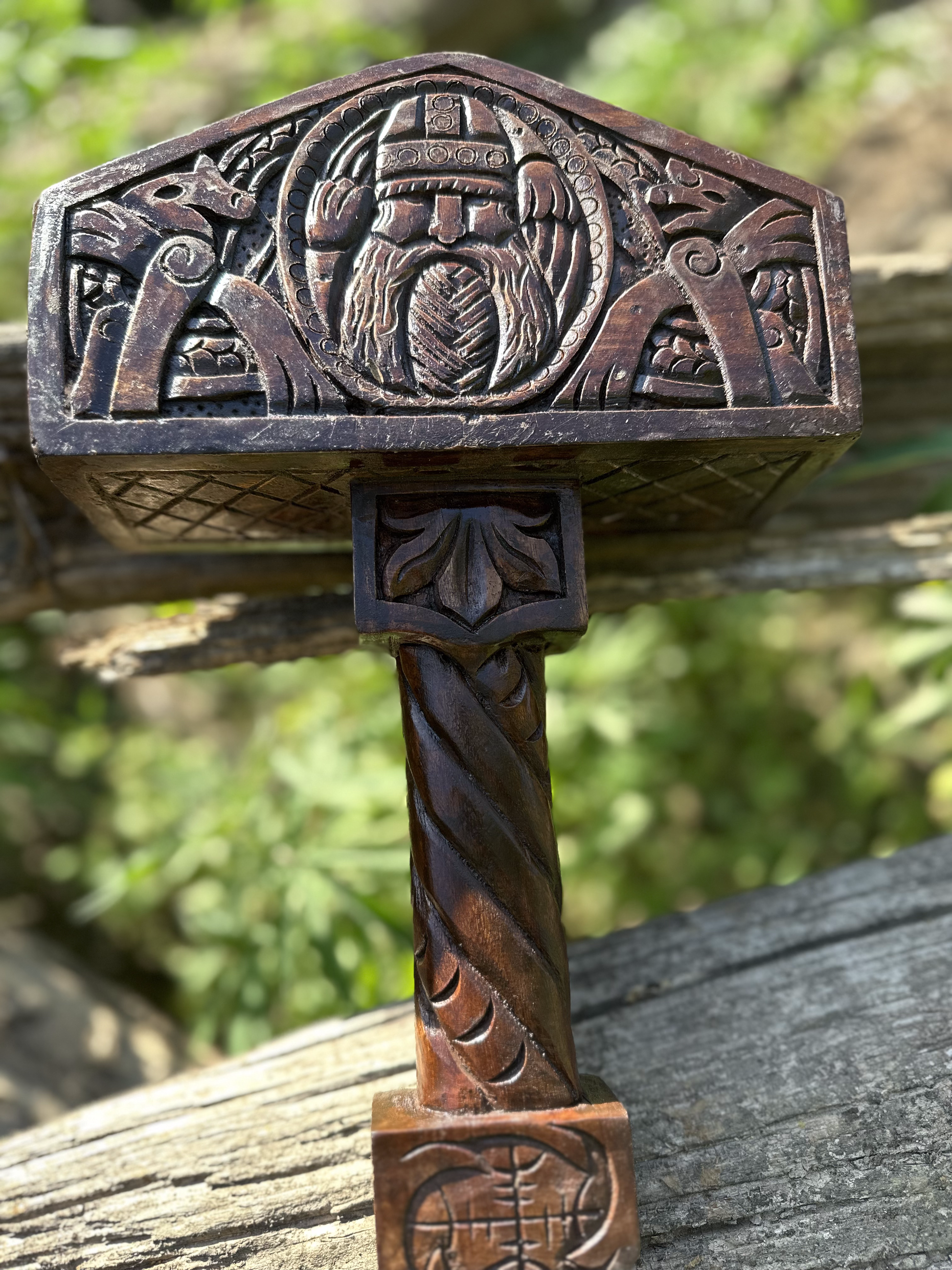 VW-37 Nordic Wooden Thor's hammer , Gift fir him, Christmas gift - Valknut Warriors