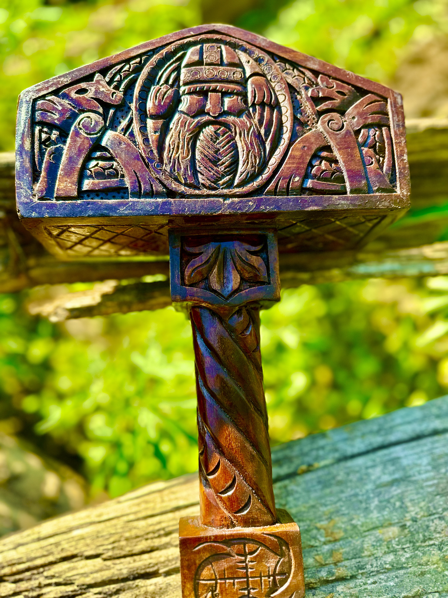 VW-37 Nordic Wooden Thor's hammer , Gift fir him, Christmas gift - Valknut Warriors