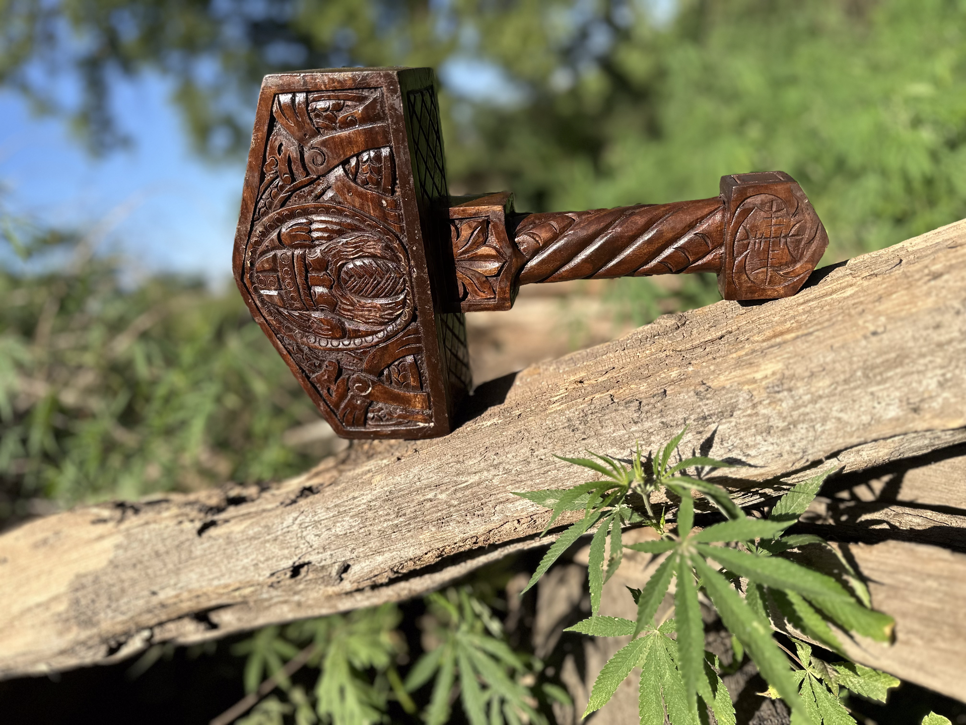 VW-37 Nordic Wooden Thor's hammer , Gift fir him, Christmas gift - Valknut Warriors