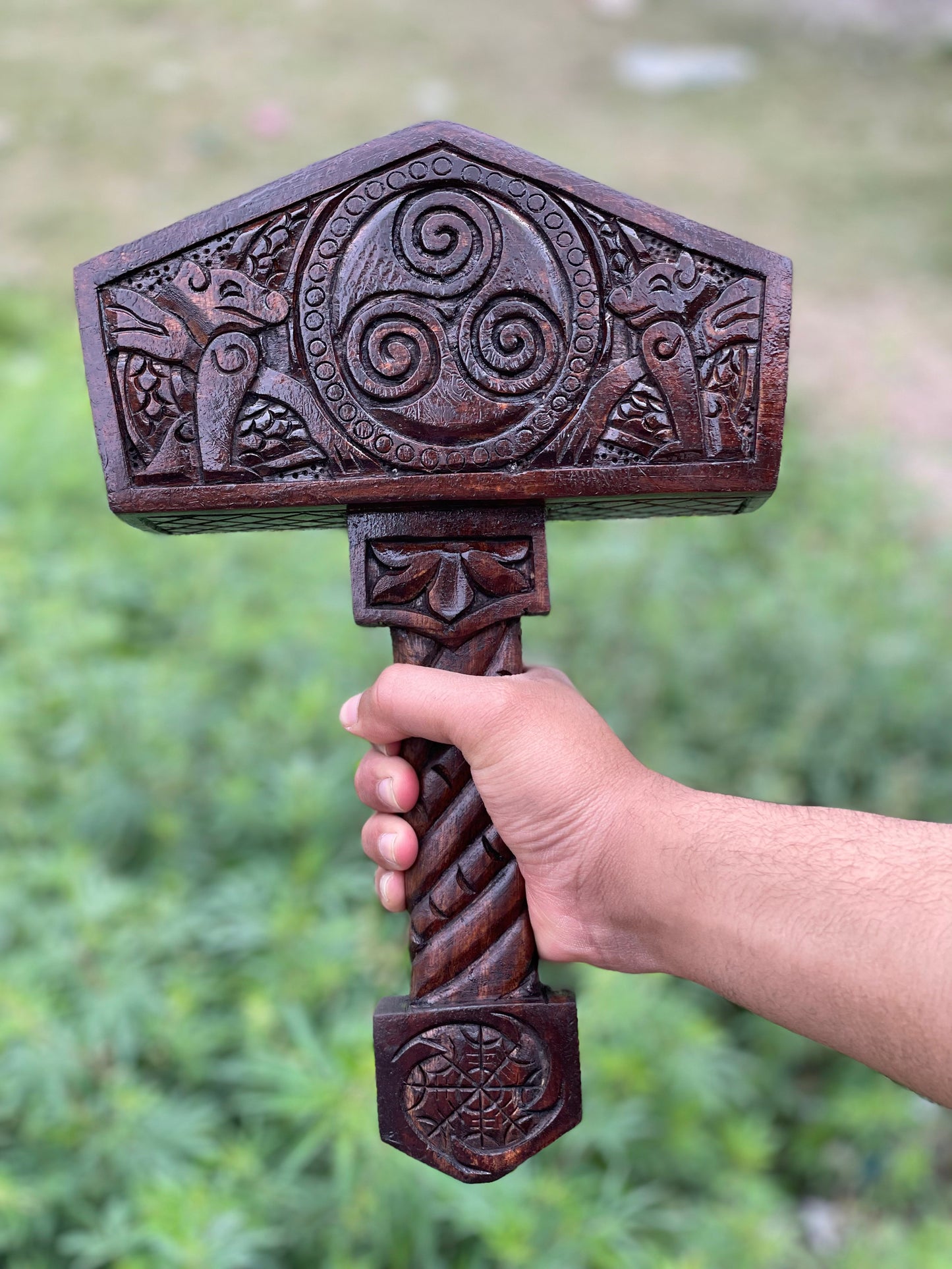 VW-36 Nordic Wooden Hammer, Gift for him, gift for her, Christmas gift, Xmas Gift - Valknut Warriors