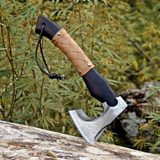 Hand Forged Viking Skeggox Battle Axe - Valhalla Gift & Wood Chopping Axe