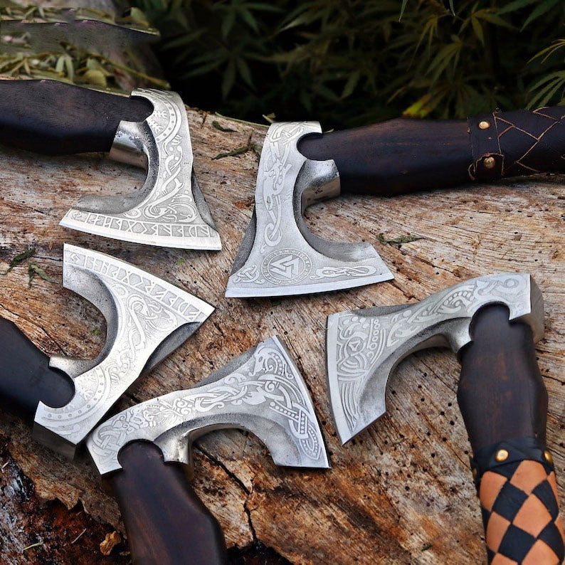 Hand Forged Viking Skeggox Battle Axe | Wood Chopping & Combat Axe |