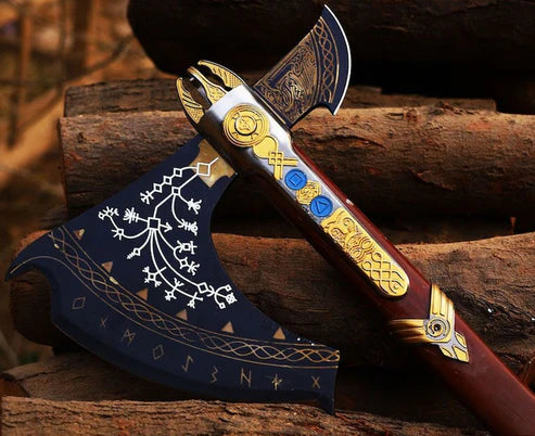VW-28 God Of War Axe, Leviathan Axe, Handmade Axe, Handmade Kratos Axe, - Valknut Warriors