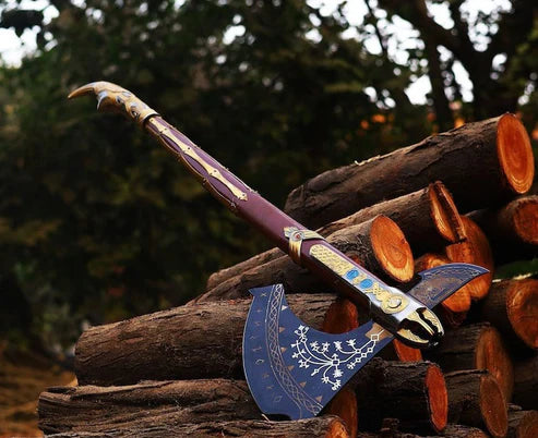 VW-28 God Of War Axe, Leviathan Axe, Handmade Axe, Handmade Kratos Axe, - Valknut Warriors