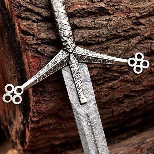 VW-72 Hand Forged Scottish Claymore sword, Replica Sword, Stainless Steel, Medieval Sword, Groomsmen Gift, Gentlemen Gift, Christmas Gift - Valknut Warriors