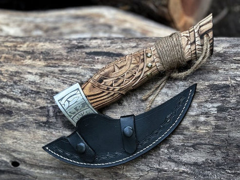 VW-65 Handmade Odin Viking Pizza Axe, Pizza Cutter, Gift for her, Christmas Gift, Xmas Gift - Valknut Warriors