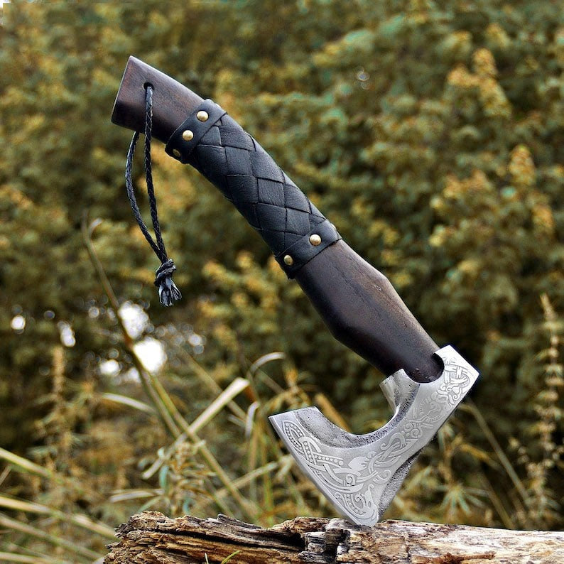 Hand Forged Viking Skeggox Battle Axe | Wood Chopping & Combat Axe |
