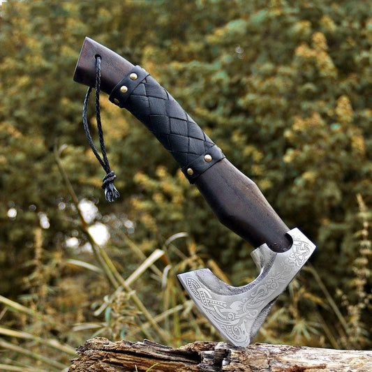 Hand Forged Viking Skeggox Battle Axe | Wood Chopping & Combat Axe |
