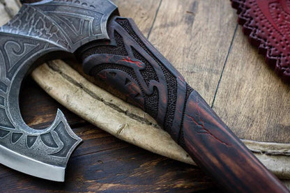 VW-46, Viking Long axe, Leviathan axe, Kartos axe, Gift for men, Christmas gift - Valknut Warriors