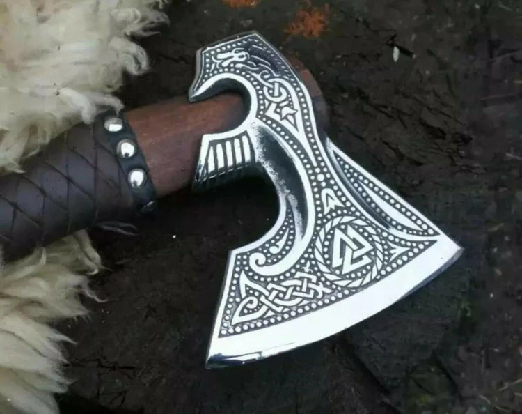 VW-17 Viking Warrior Axe - "Axe of the Ancients, Gentlemen Gift, Groomsmen Gift - Valknut Warriors