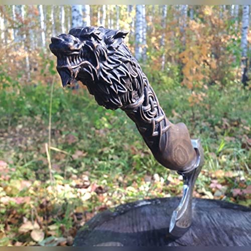 VW-22 Viking Warrior Axe - "Wolf Axe, Gentlemen Gift, Christmas Gift, Xmas Gift - Valknut Warriors