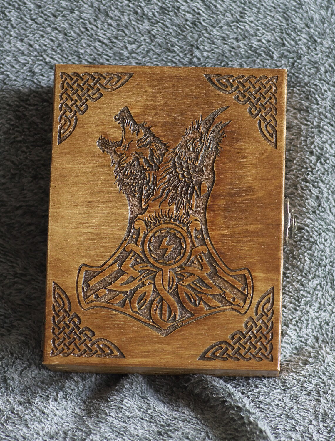 Viking Wolf/ Raven/ Thor's themed jewelry box