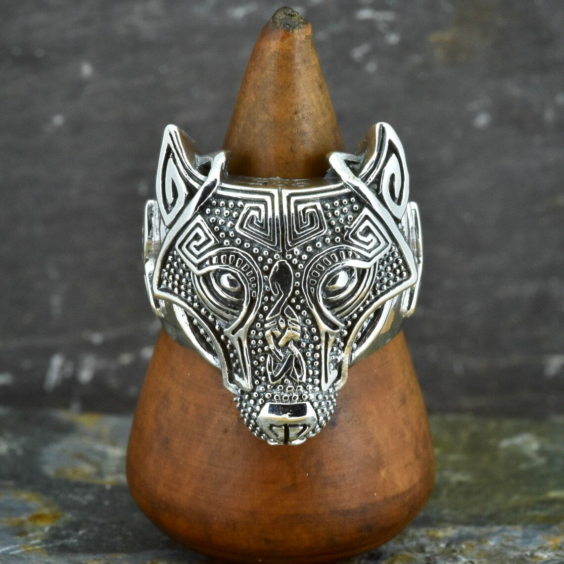 Viking Celtic Fenrir Wolf Sterling Silver ring