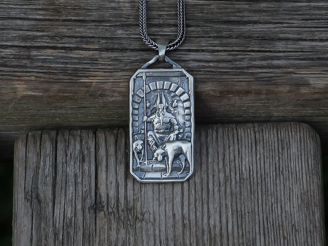 Norse Silver Odin pagan Necklace