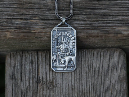 Norse Silver Odin pagan Necklace