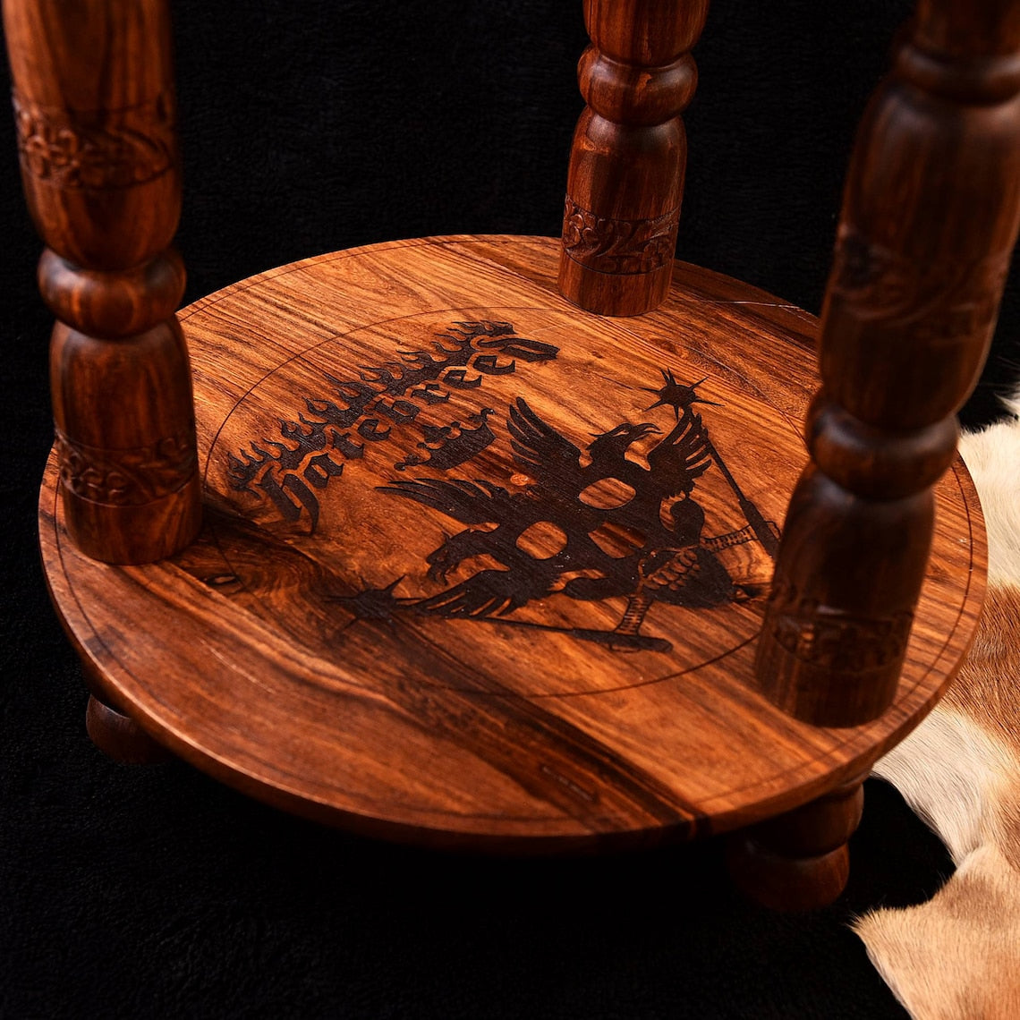 Nordic Viking Wooden Round Coffee Table