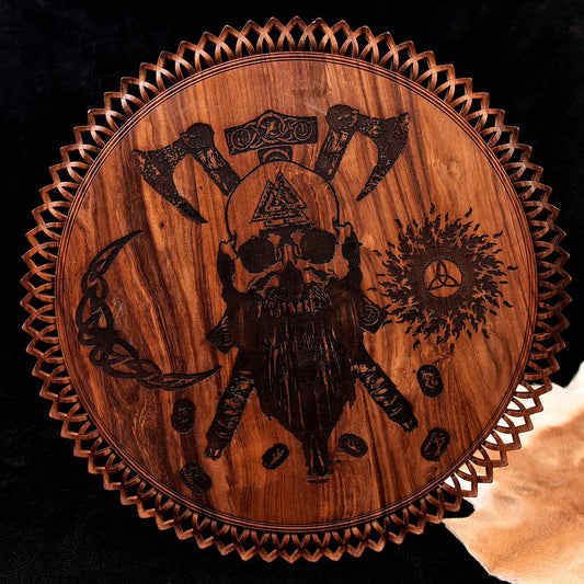 Nordic Viking Wooden Round Coffee Table