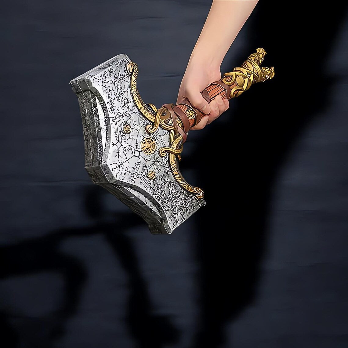 Mjolnir Solid metal hand engravd Thor Hammer