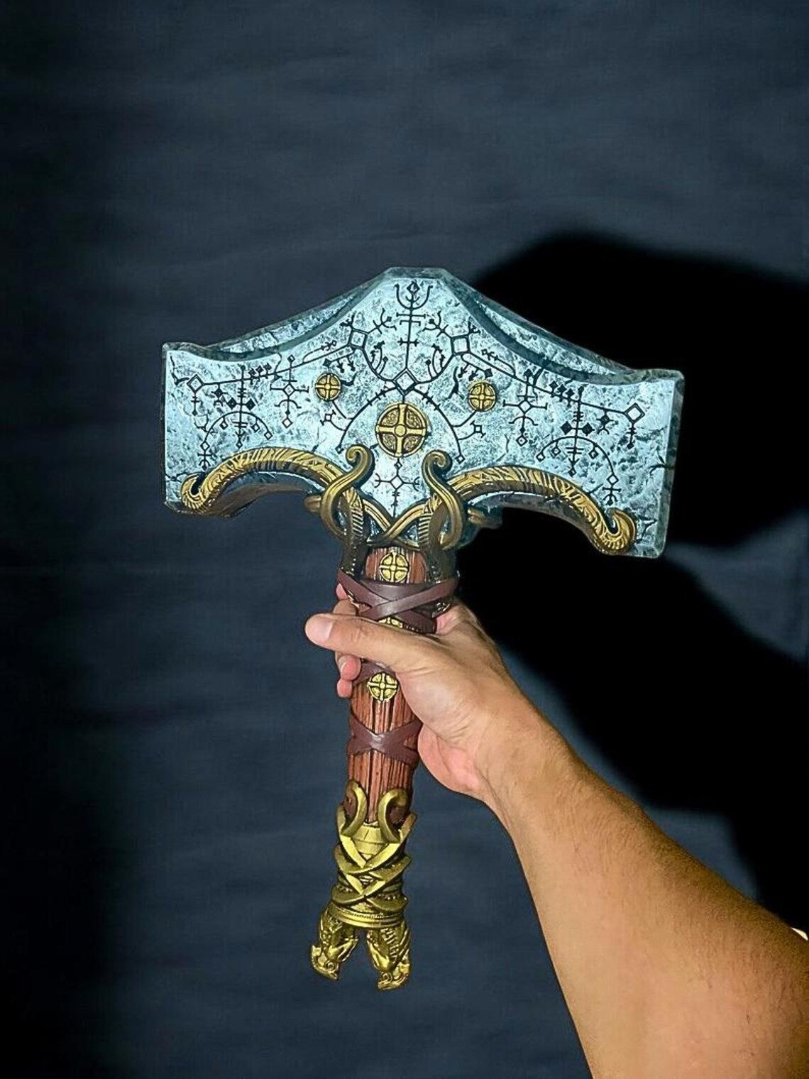 Mjolnir Solid metal hand engravd Thor Hammer