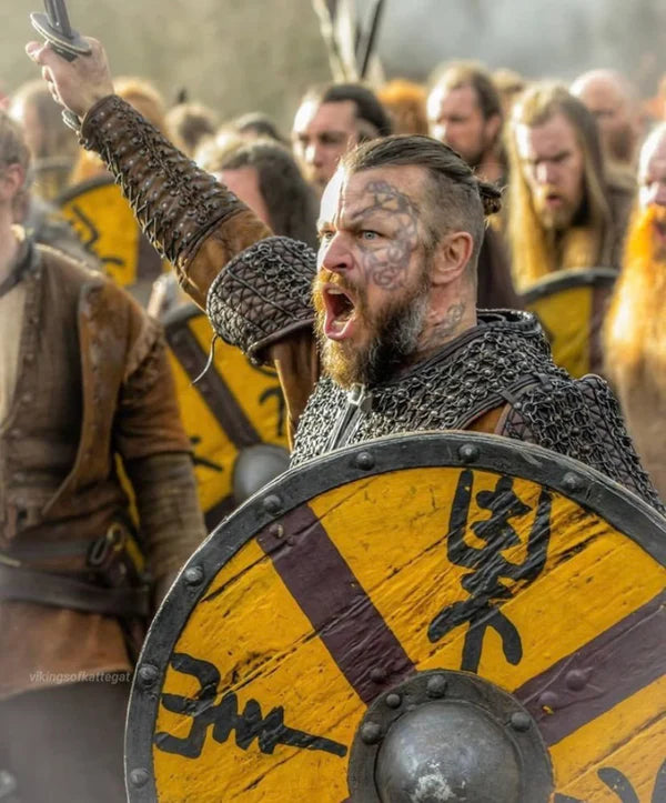 VW-6 King Finehair Vegvisir Plank Shield, 24" - Valknut Warriors