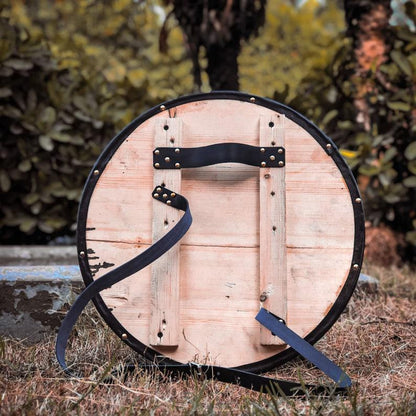 Raven Viking Shield | Hand-Carved Norse Round Wall Decor