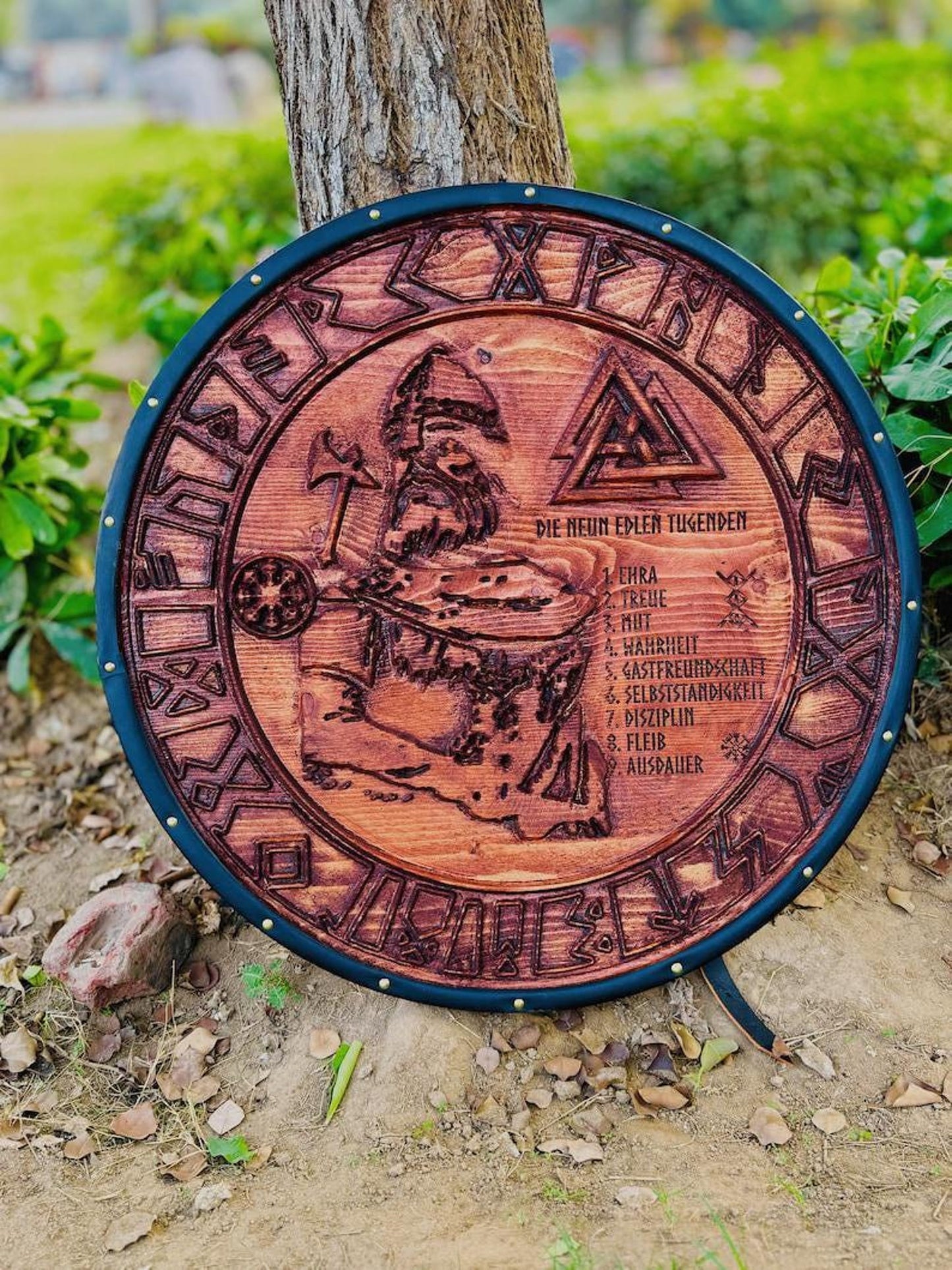 Odin All-Father Viking Shield | Handcrafted Norse Round Shield | Wall Decor & Cosplay