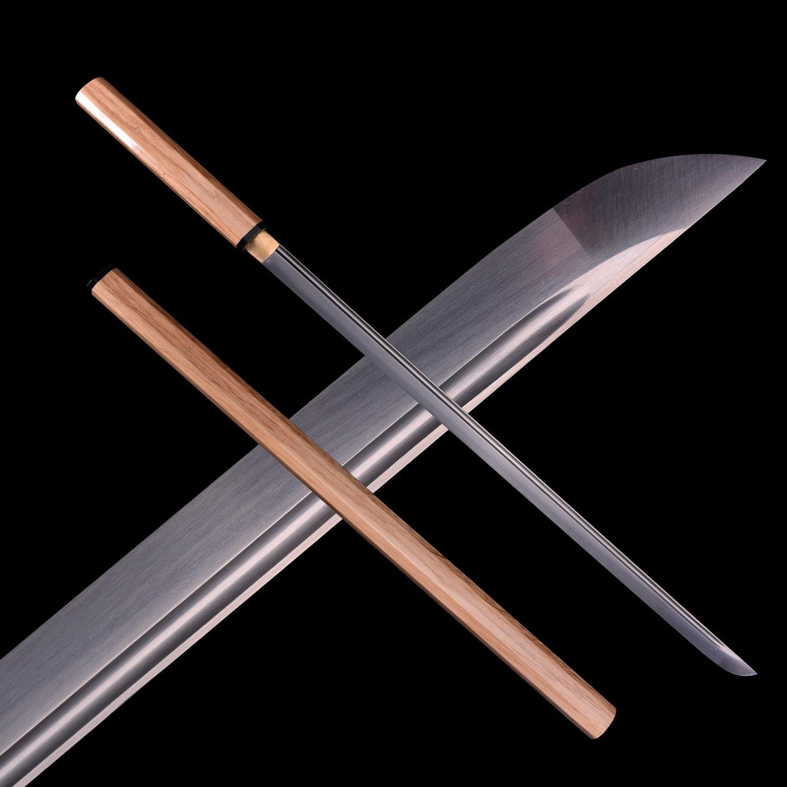 Handcrafted Octagonal Shirasaya Katana - Natural Light Wood Japanese Samurai Sword