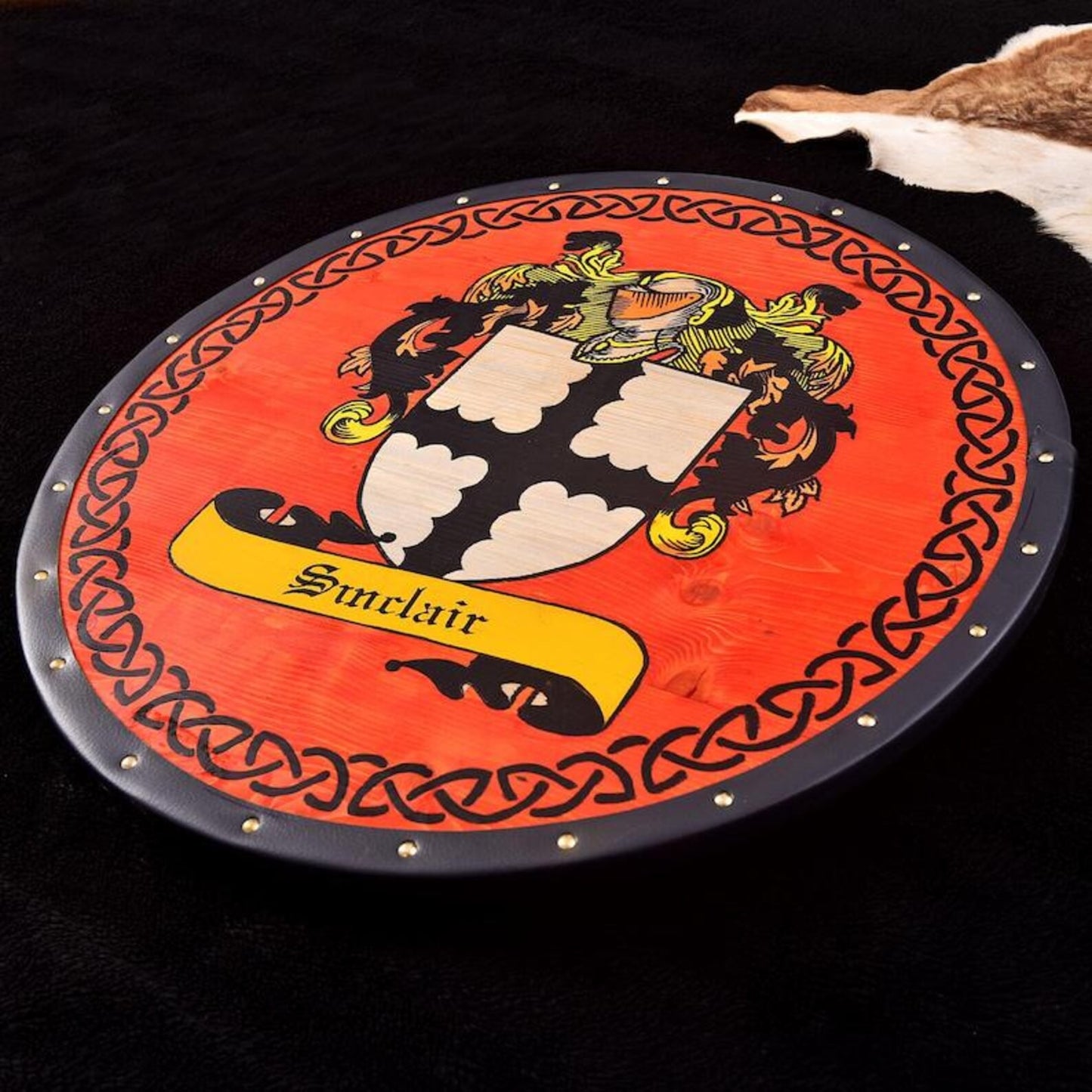 Custom Family Crest Shield | Personalized Medieval Round Wall Decor | Cosplay & Gift