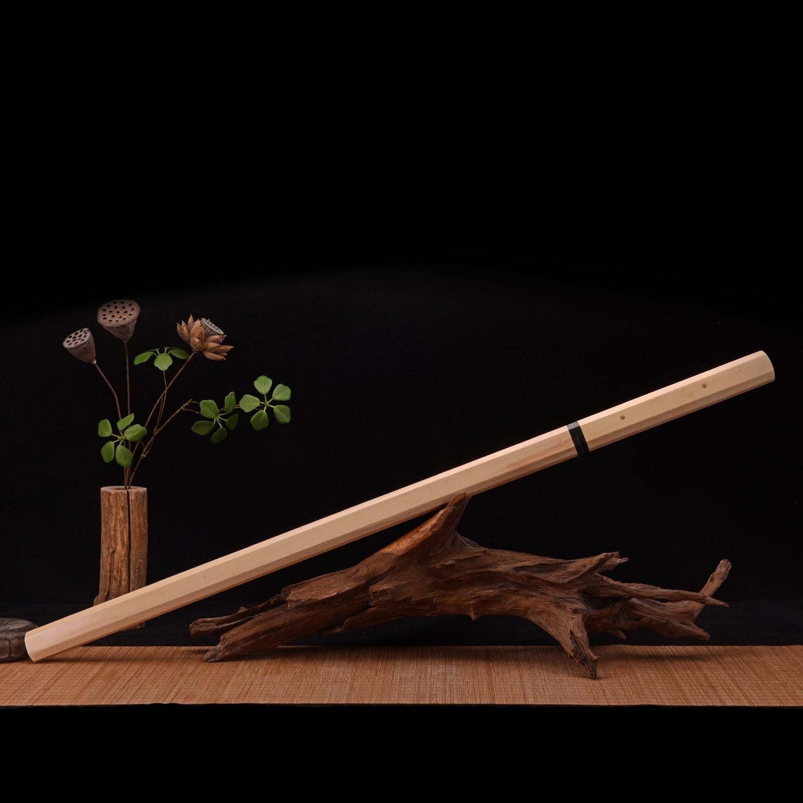 Handcrafted Octagonal Shirasaya Katana - Natural Light Wood Japanese Samurai Sword